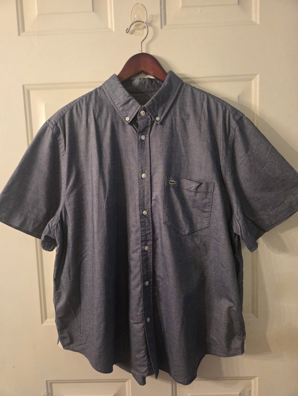 Lacoste Denim Chambray Button Down Shirt Casual Preppy Men’s XXL Size 44